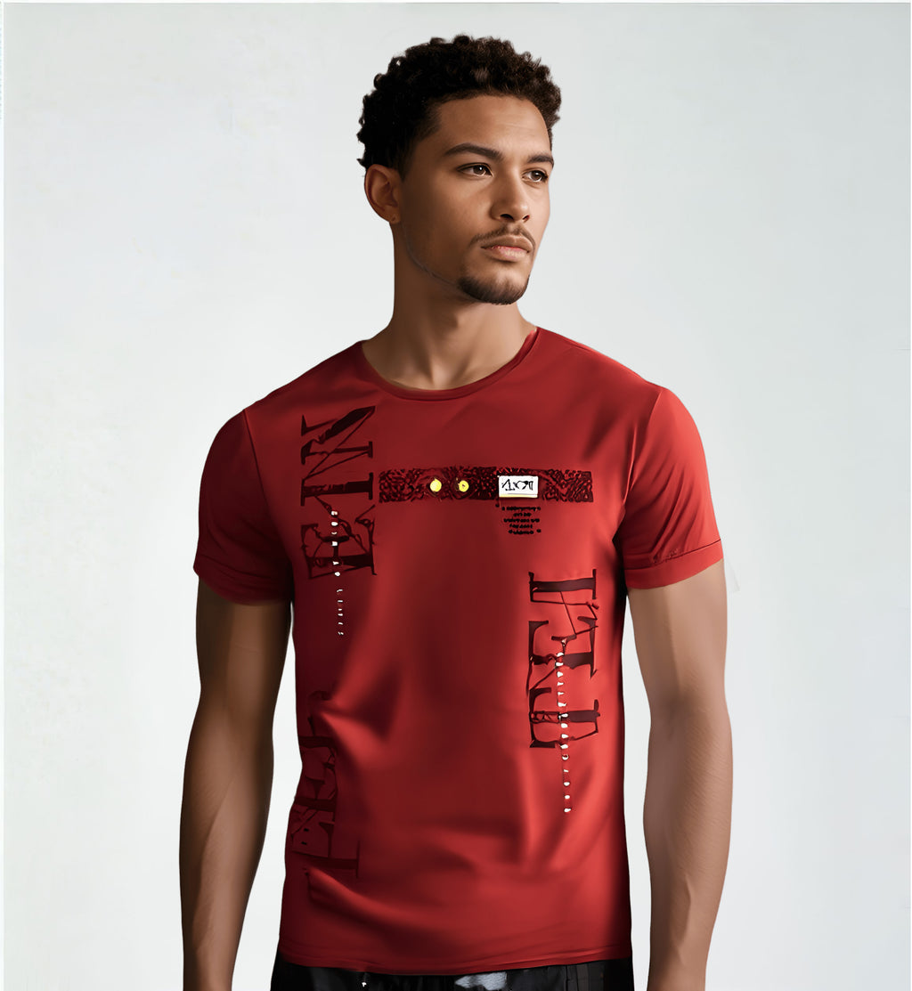 Men's Cotton Short Sleeves Casual Wear Regular Fit Printed T-Shirt